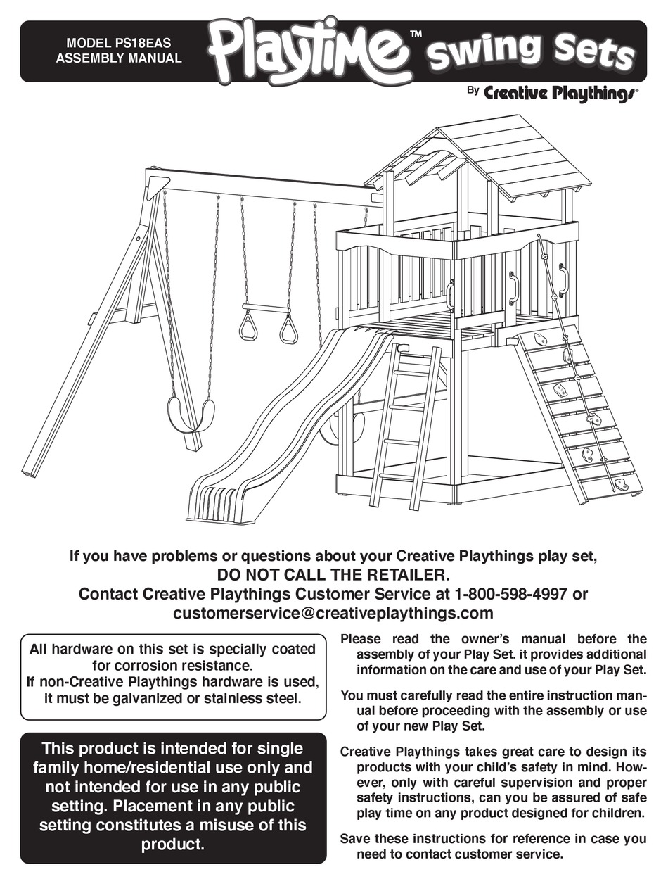 CREATIVE PLAYTHINGS PLAYTIME PS18EAS ASSEMBLY MANUAL Pdf Download