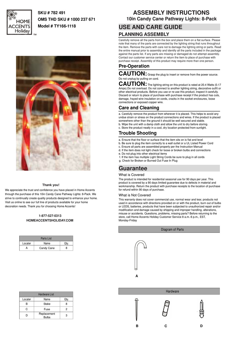 HOME ACCENTS HOLIDAY TY1661118 ASSEMBLY INSTRUCTIONS Pdf Download