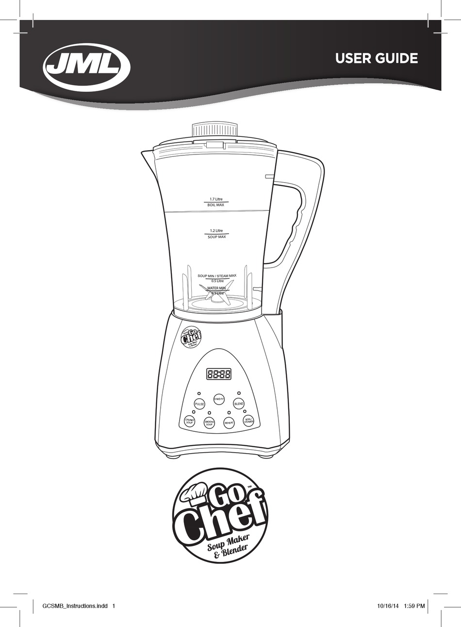 JML GOCHEF SOUP MAKER & BLENDER USER MANUAL Pdf Download ManualsLib