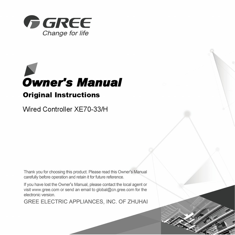 GREE XE7033/H OWNER'S MANUAL Pdf Download ManualsLib