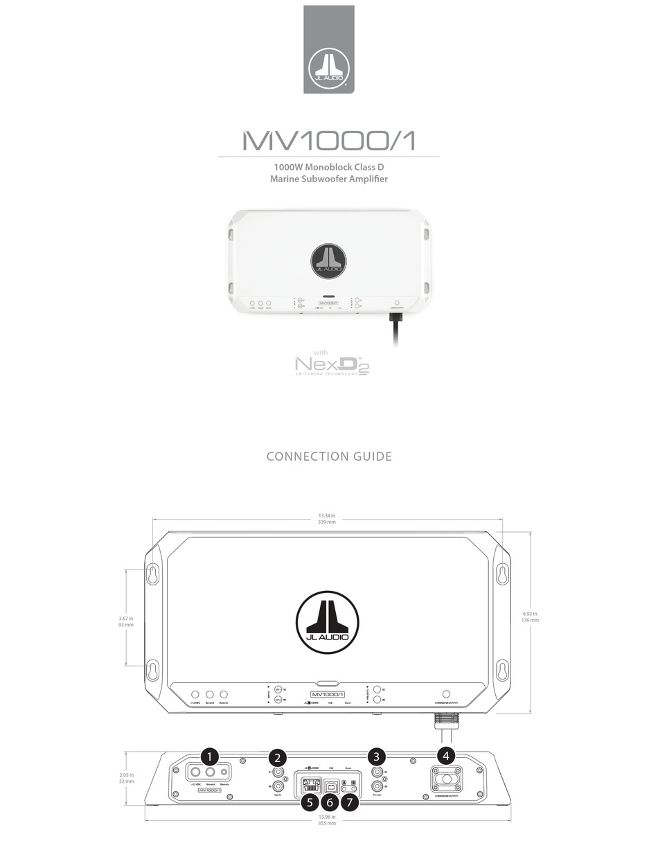 JL AUDIO NEXD2 MV1000/1 CONNECTION MANUAL Pdf Download ManualsLib