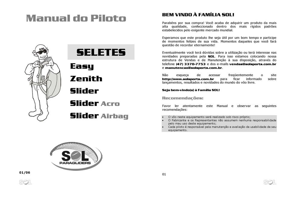 SOL PARAGLIDERS EASY PILOT'S MANUAL Pdf Download ManualsLib
