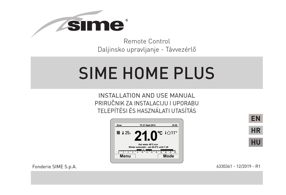 SIME HOME PLUS INSTALLATION AND USE MANUAL Pdf Download ManualsLib