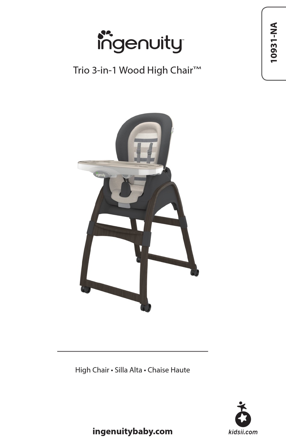 INGENUITY TRIO 3IN1 WOOD HIGH CHAIR ASSEMBLY INSTRUCTIONS MANUAL Pdf