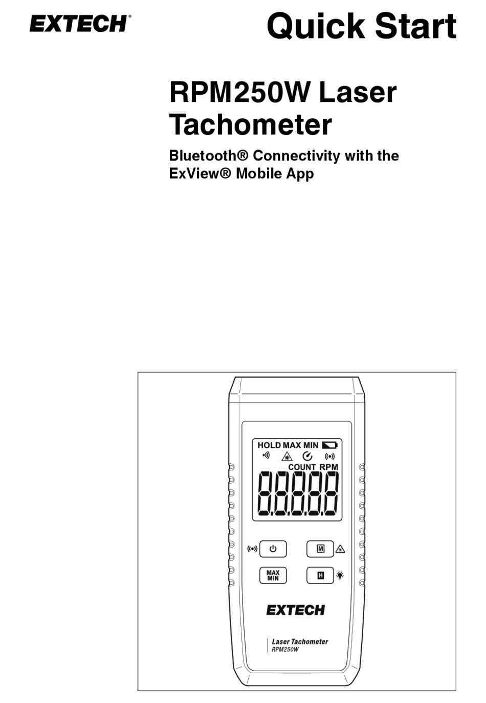 Extech Instruments Rpm W Quick Start Manual Pdf Download Manualslib