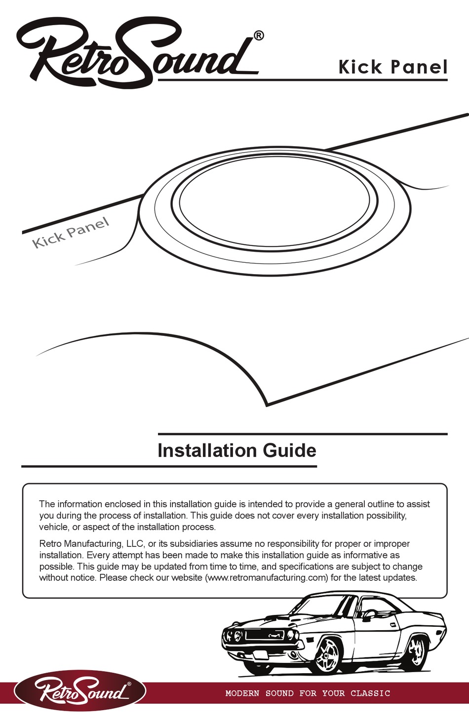 RETROSOUND KICK PANEL INSTALLATION MANUAL Pdf Download ManualsLib