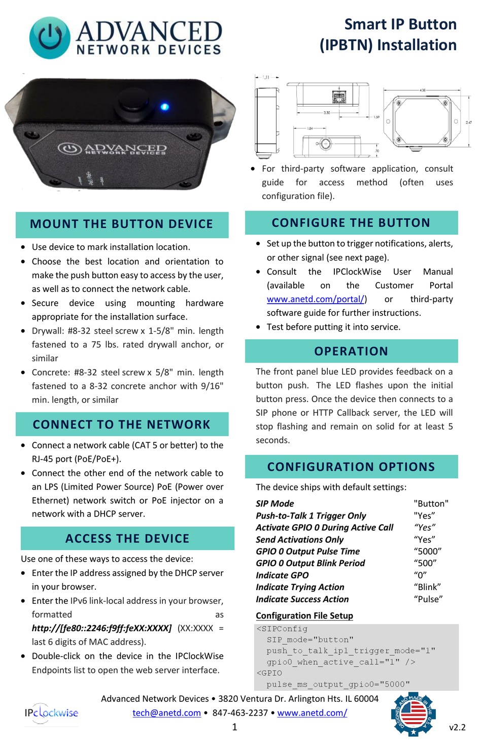 ADVANCED NETWORK DEVICES IPBTN INSTALLATION Pdf Download ManualsLib