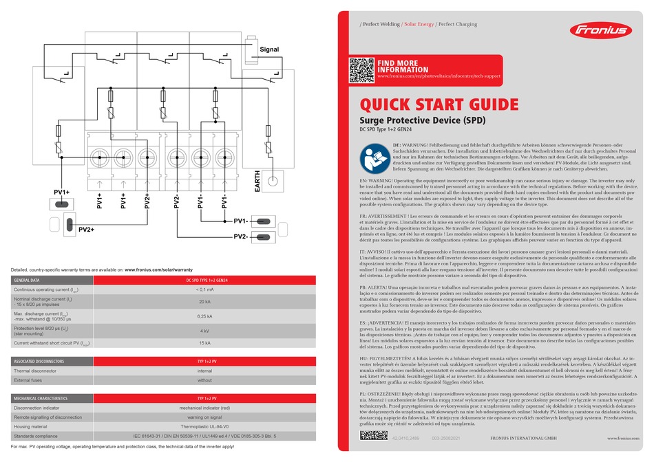 FRONIUS DC SPD QUICK START MANUAL Pdf Download ManualsLib