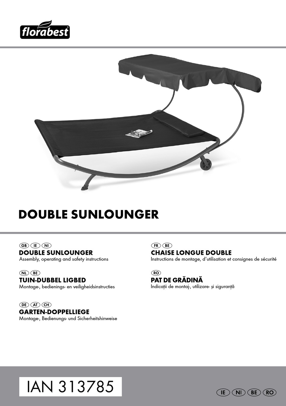 FLORABEST 313785 ASSEMBLY, OPERATING AND SAFETY INSTRUCTIONS Pdf