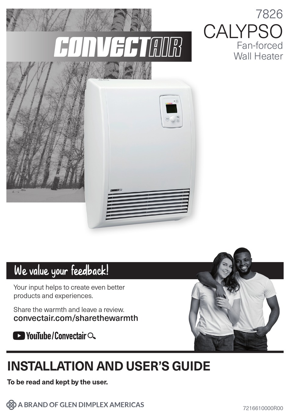 CONVECTAIR CALYPSO 7826 INSTALLATION AND USER MANUAL Pdf Download 