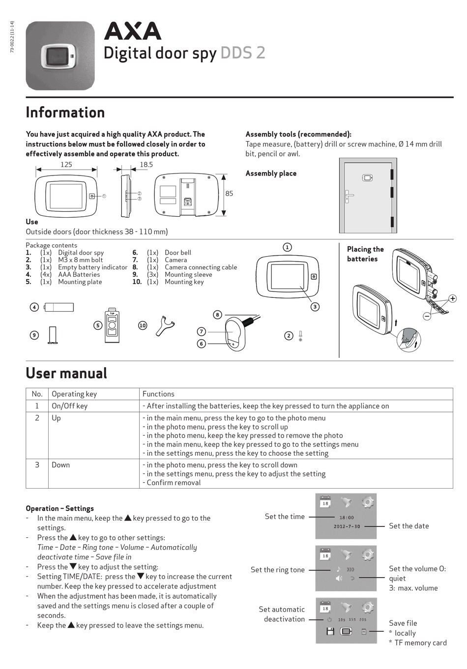 AXA DDS 2 QUICK START MANUAL Pdf Download ManualsLib