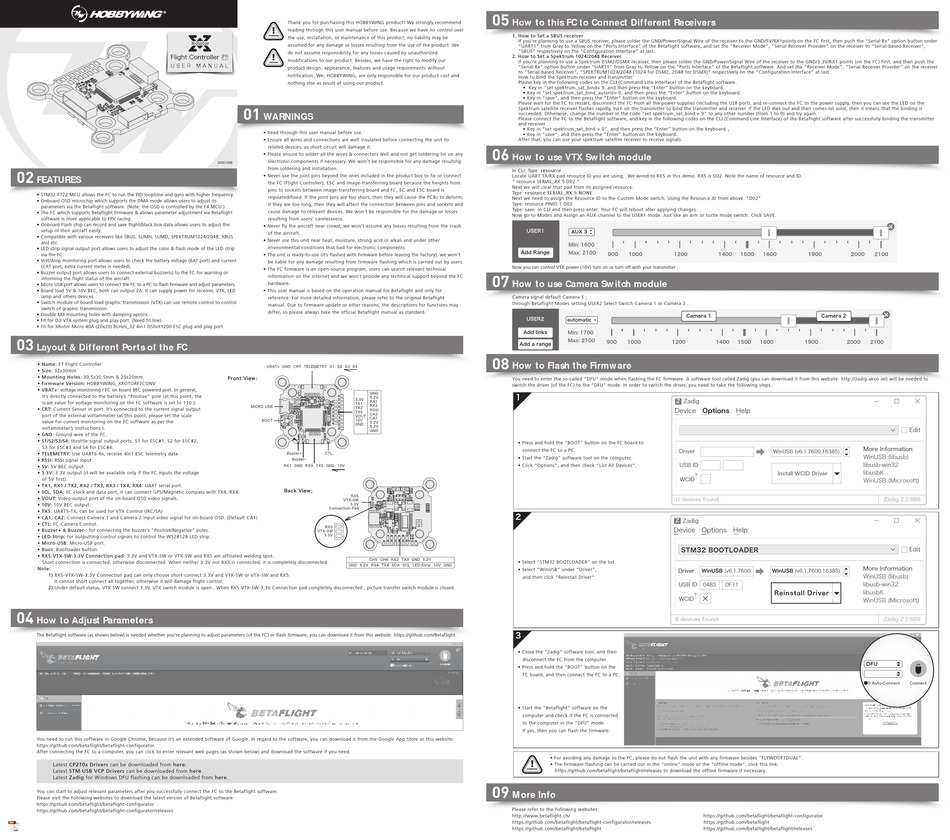 HOBBYWING XROTOR F7 USER MANUAL Pdf Download ManualsLib