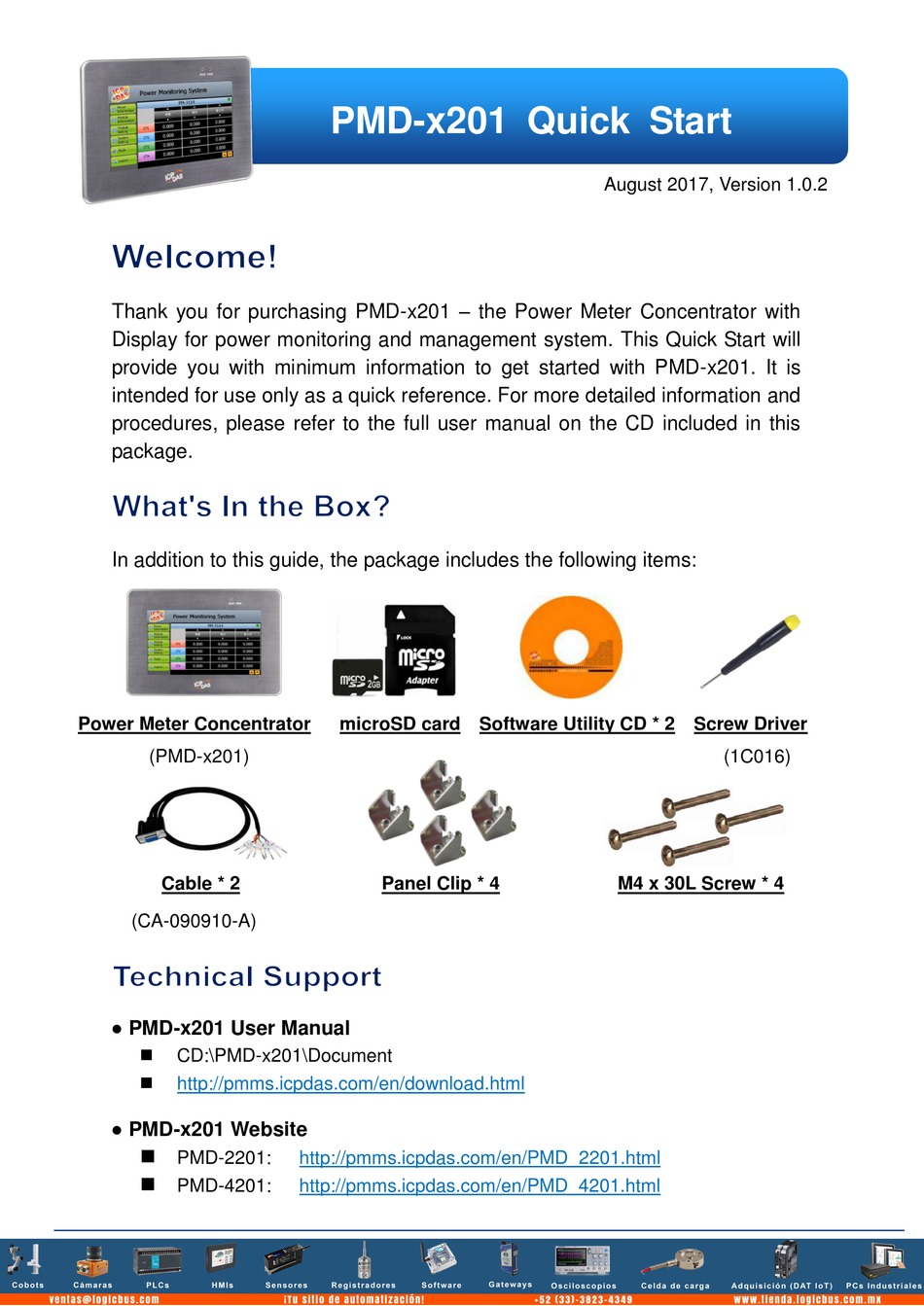 ICP DAS USA PMD 201 SERIES QUICK START MANUAL Pdf