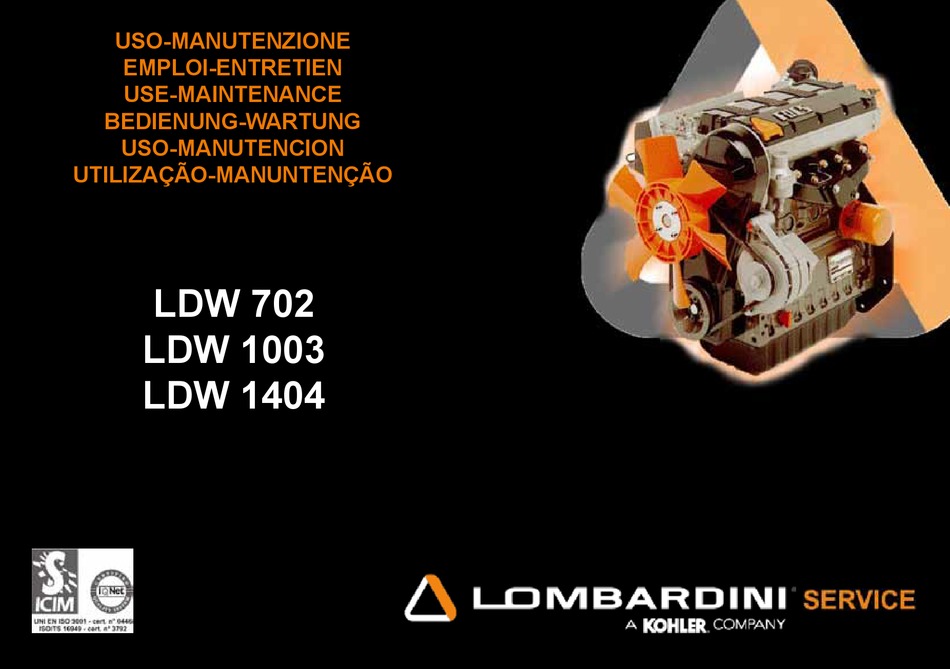 KOHLER LOMBARDINI LDW 702 USE & MAINTENANCE Pdf Download ManualsLib