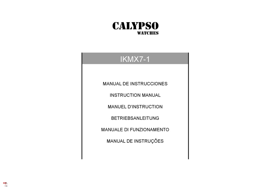 CALYPSO WATCHES IKMX71 INSTRUCTION MANUAL Pdf Download ManualsLib