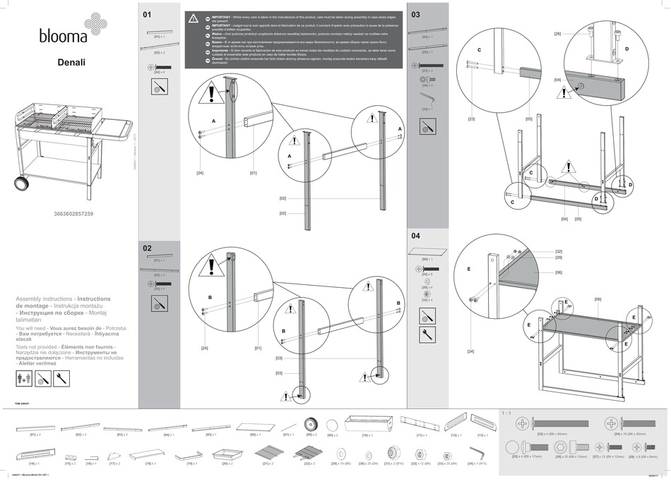 BLOOMA DENALI 3663602857259 ASSEMBLY INSTRUCTIONS MANUAL Pdf Download ...