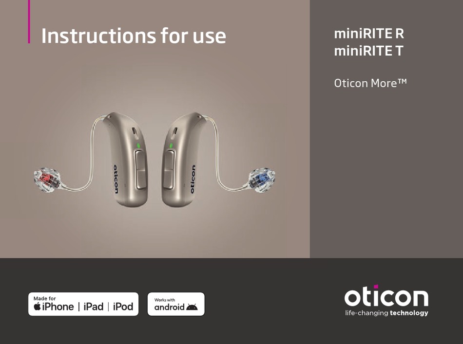 OTICON MINIRITE R INSTRUCTIONS FOR USE MANUAL Pdf Download ManualsLib