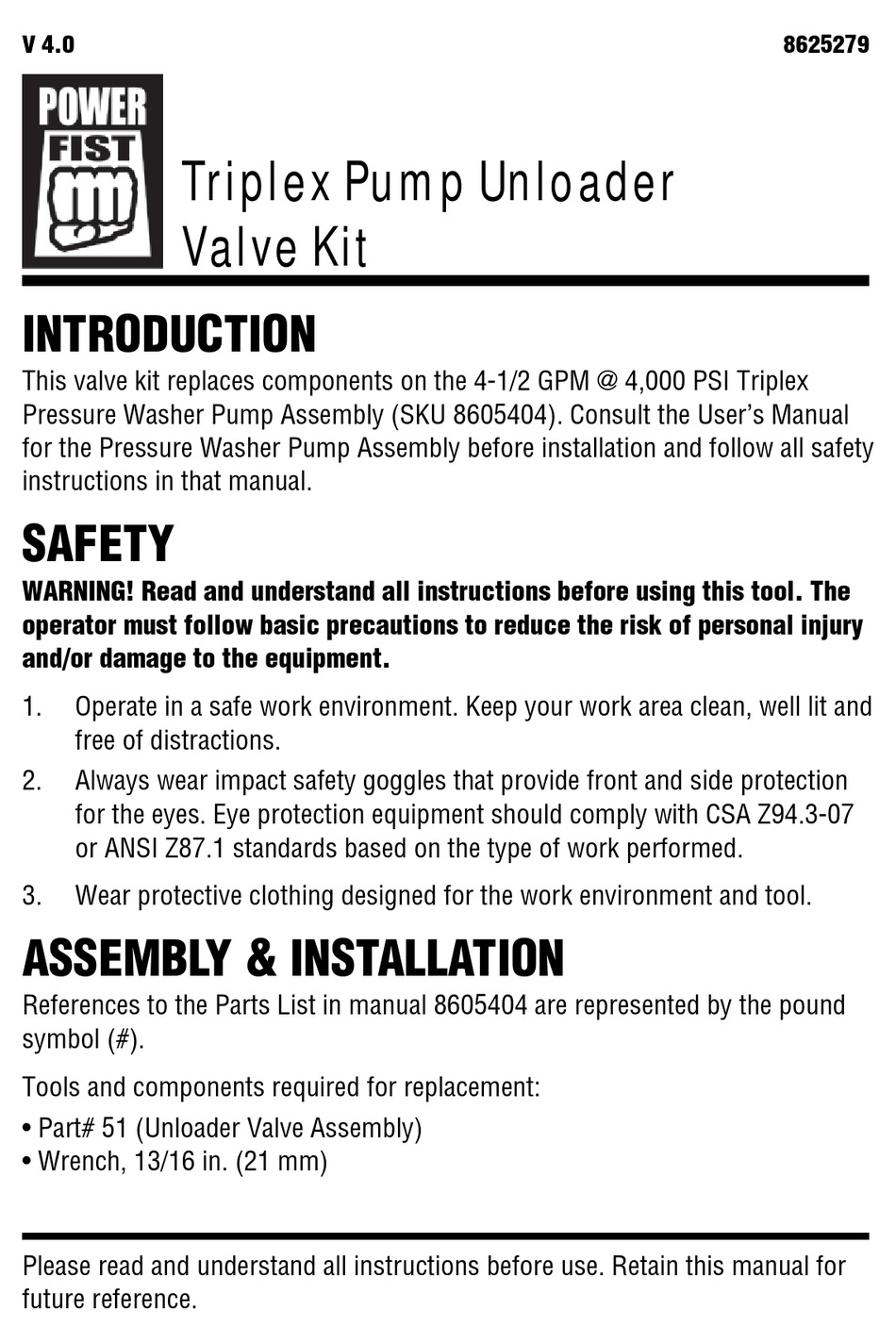 POWER FIST 8625279 QUICK START MANUAL Pdf Download ManualsLib