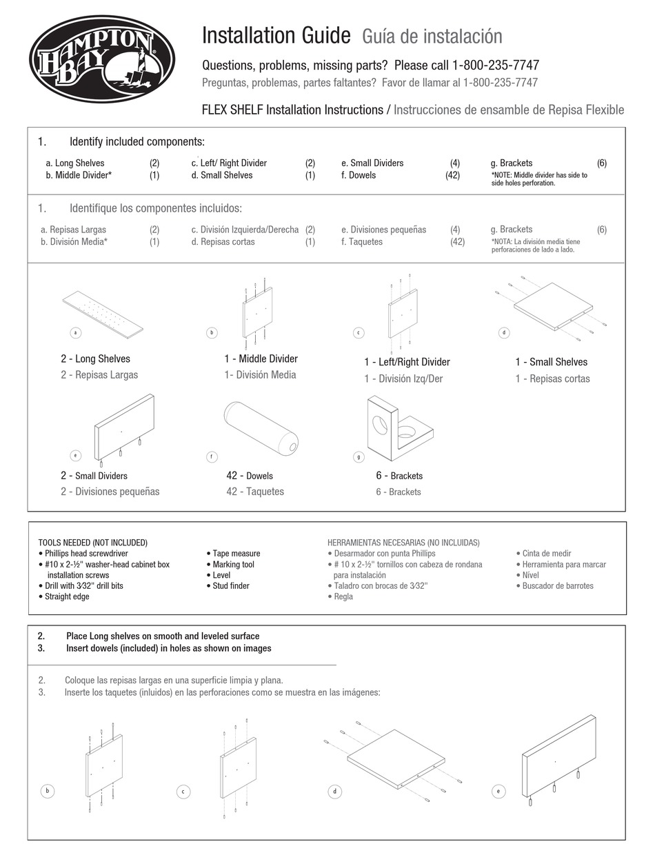 HAMPTON BAY FLEX SHELF INSTALLATION MANUAL Pdf Download ManualsLib