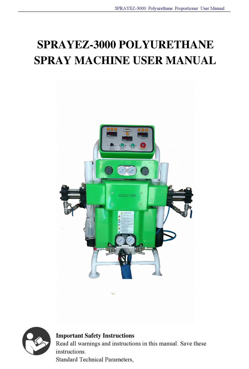 SPRAYEZ 3000 USER MANUAL Pdf Download ManualsLib