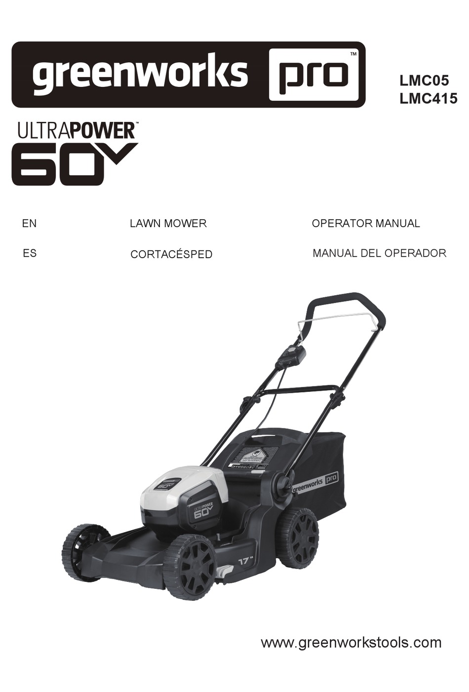 GREENWORKS PRO ULTRAPOWER LMC05 OPERATOR'S MANUAL Pdf Download | ManualsLib