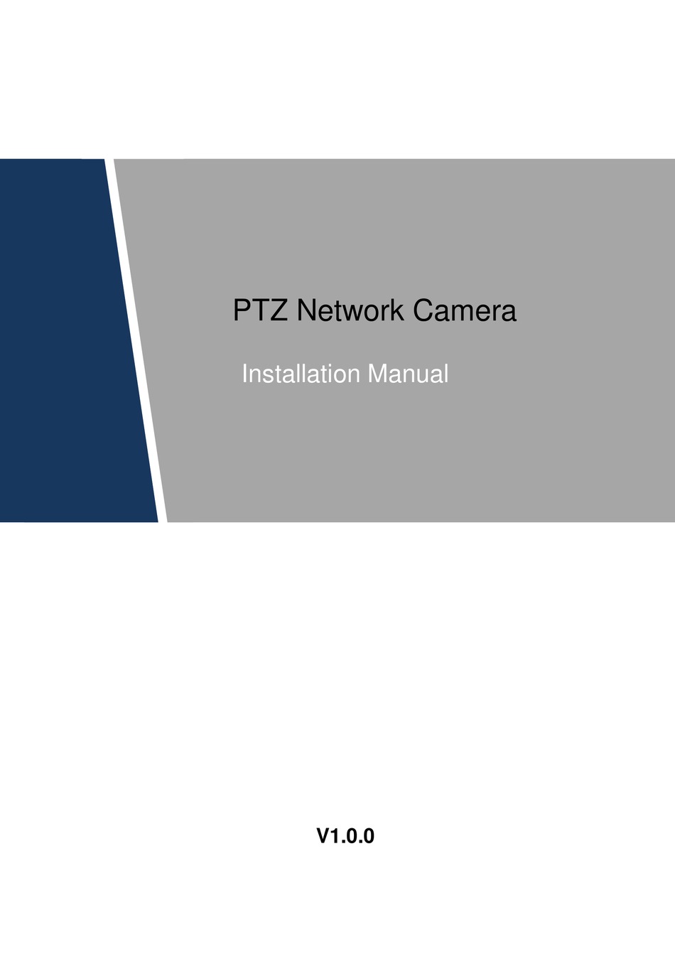 DAHUA PTZ NETWORK CAMERA INSTALLATION MANUAL Pdf Download | ManualsLib