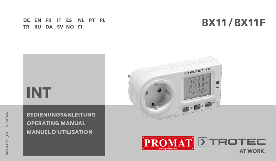 TROTEC BX11 OPERATING MANUAL Pdf Download | ManualsLib