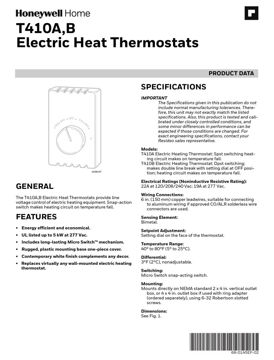 HONEYWELL HOME T410A MANUAL Pdf Download | ManualsLib