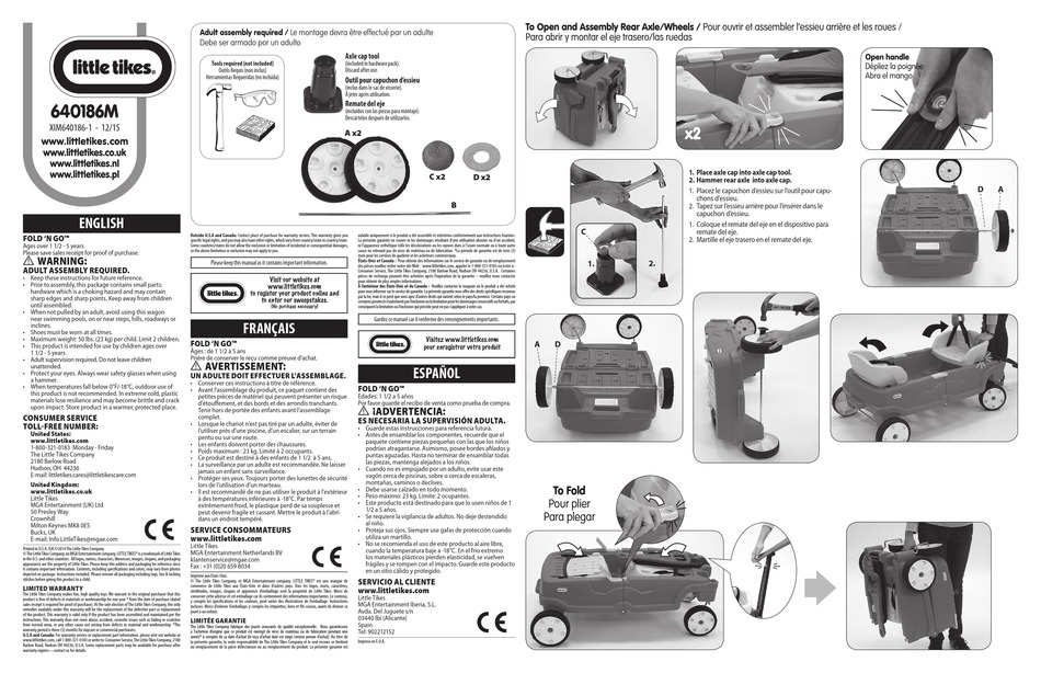 LITTLE TIKES FOLD 'N GO FOLDING WAGON MANUAL Pdf Download ManualsLib