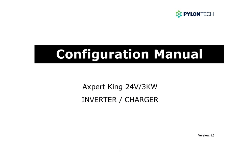 PYLON TECHNOLOGIES AXPERT KING 24V/3KW CONFIGURATION MANUAL Pdf