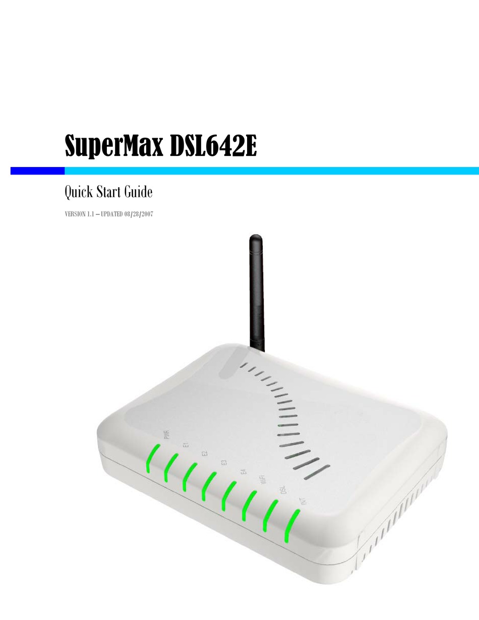 SUPERMAX DSL642E QUICK START MANUAL Pdf Download ManualsLib