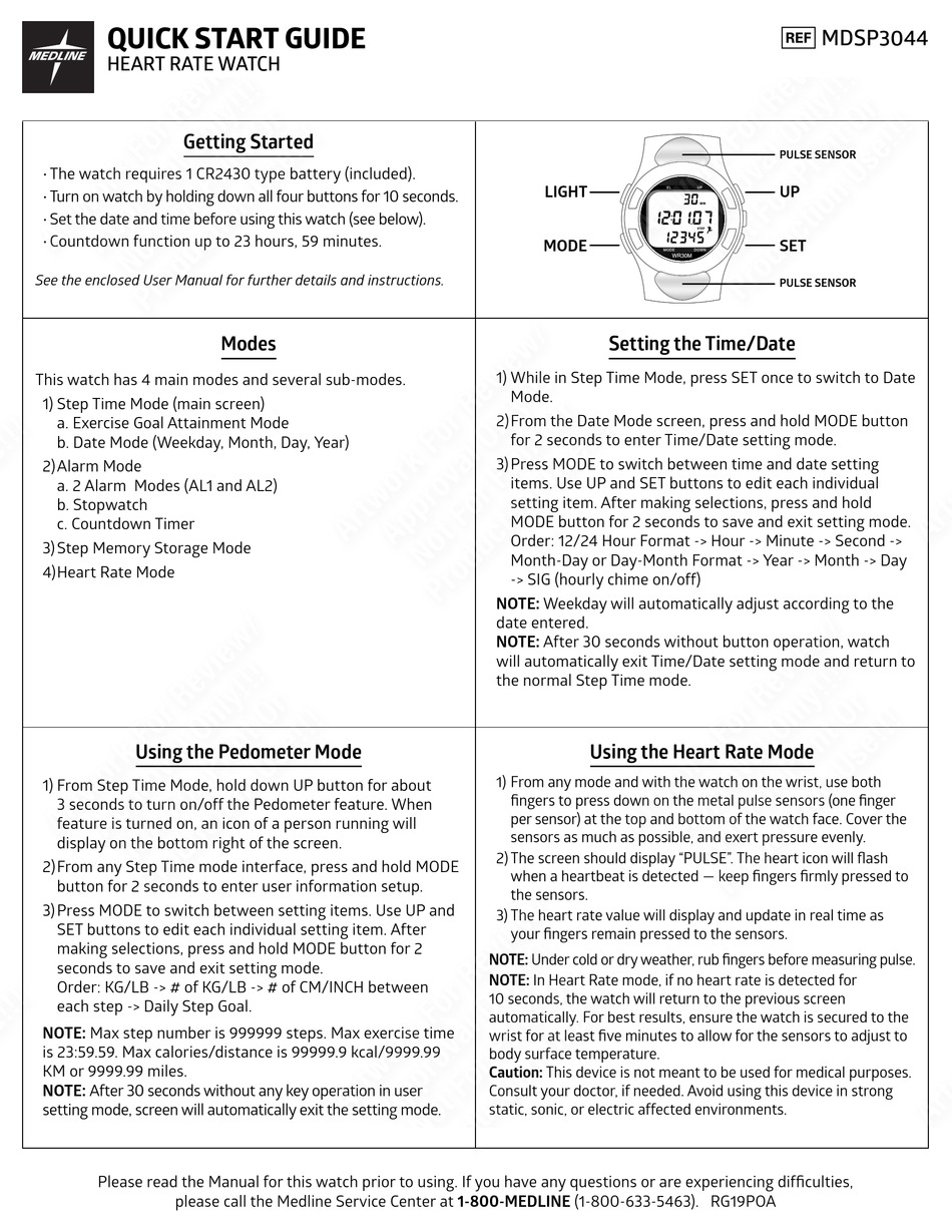 MEDLINE MDSP3044 QUICK START MANUAL Pdf Download ManualsLib
