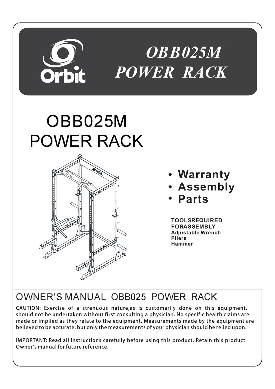 ORBIT OBB025M OWNER