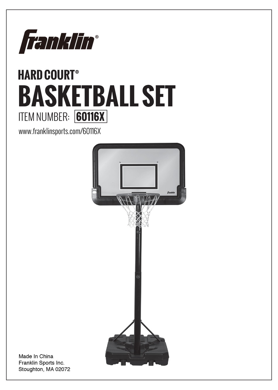FRANKLIN HARD COURT 60116X ASSEMBLY INSTRUCTIONS MANUAL Pdf Download