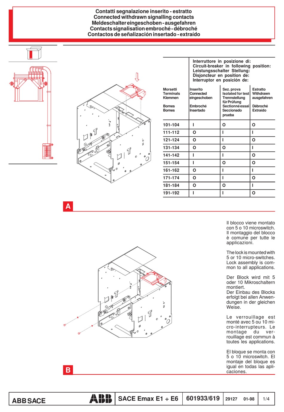 ABB SACE EMAX E1 MANUAL Pdf Download | ManualsLib