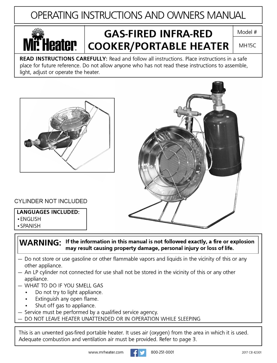 MR. HEATER MH15C OPERATING INSTRUCTIONS AND OWNER'S MANUAL Pdf Download