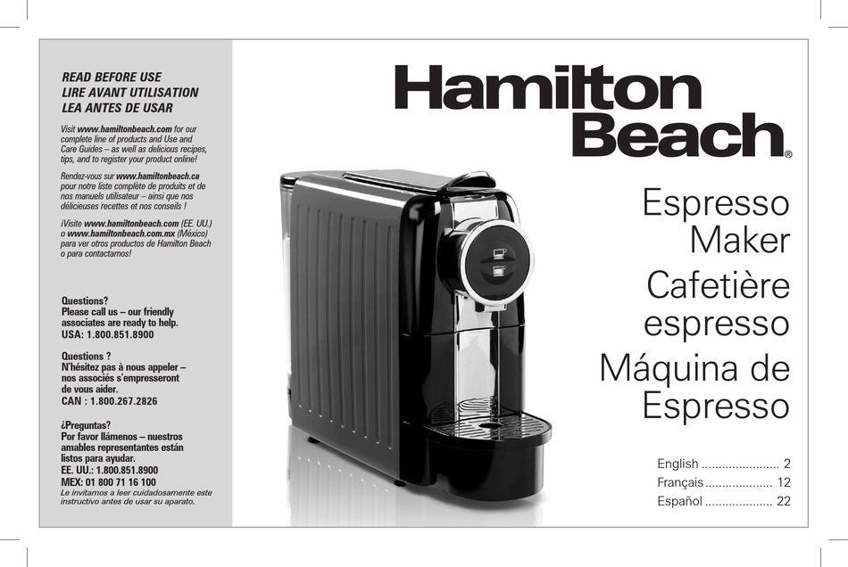 HAMILTON BEACH 40725 MANUAL Pdf Download | ManualsLib