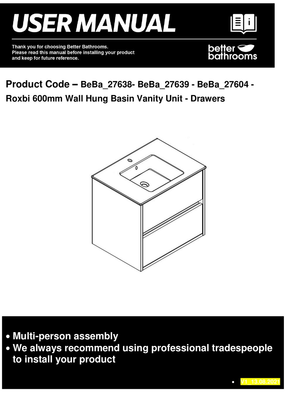 BETTER BATHROOMS BEBA 27638 USER MANUAL Pdf Download ManualsLib