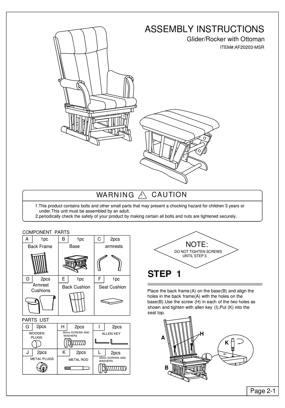 ARTIVA AF20203MSR ASSEMBLY INSTRUCTIONS Pdf Download ManualsLib