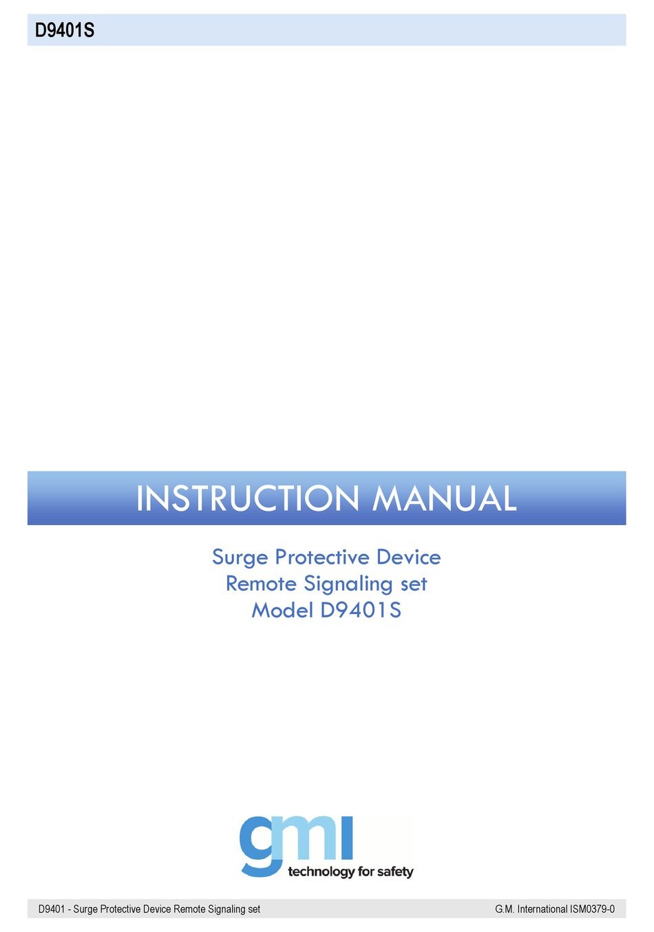 GMI D9401S INSTRUCTION MANUAL Pdf Download | ManualsLib