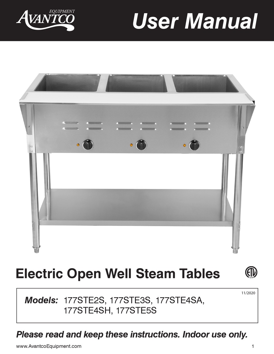 AVANTCO EQUIPMENT 177STE2S USER MANUAL Pdf Download ManualsLib