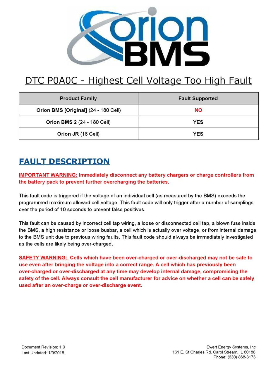 EWERT ENERGY SYSTEMS ORION BMS TROUBLESHOOTING Pdf Download ManualsLib
