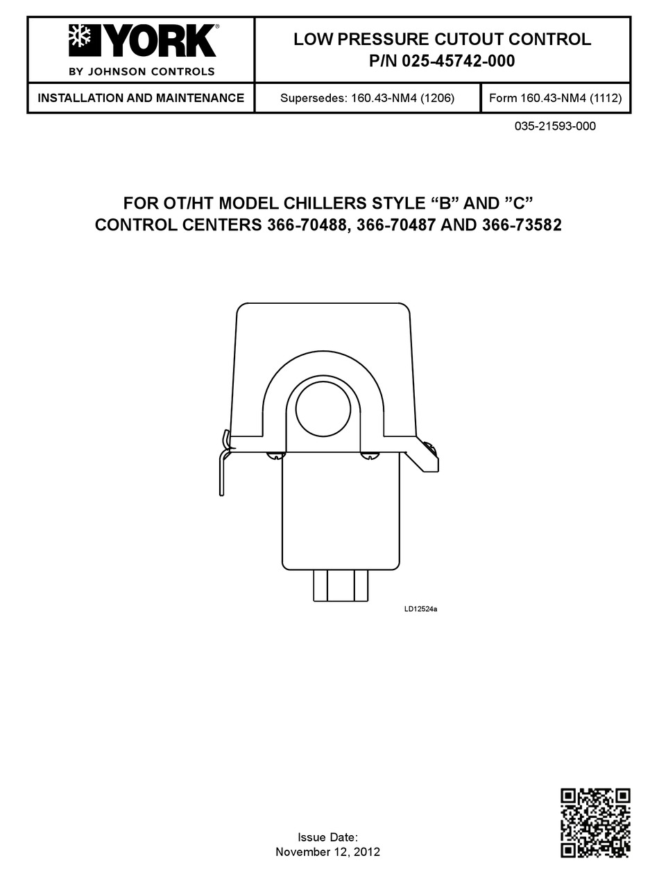 JOHNSON CONTROLS YORK 36670488 INSTALLATION AND MAINTENANCE MANUAL Pdf Download ManualsLib
