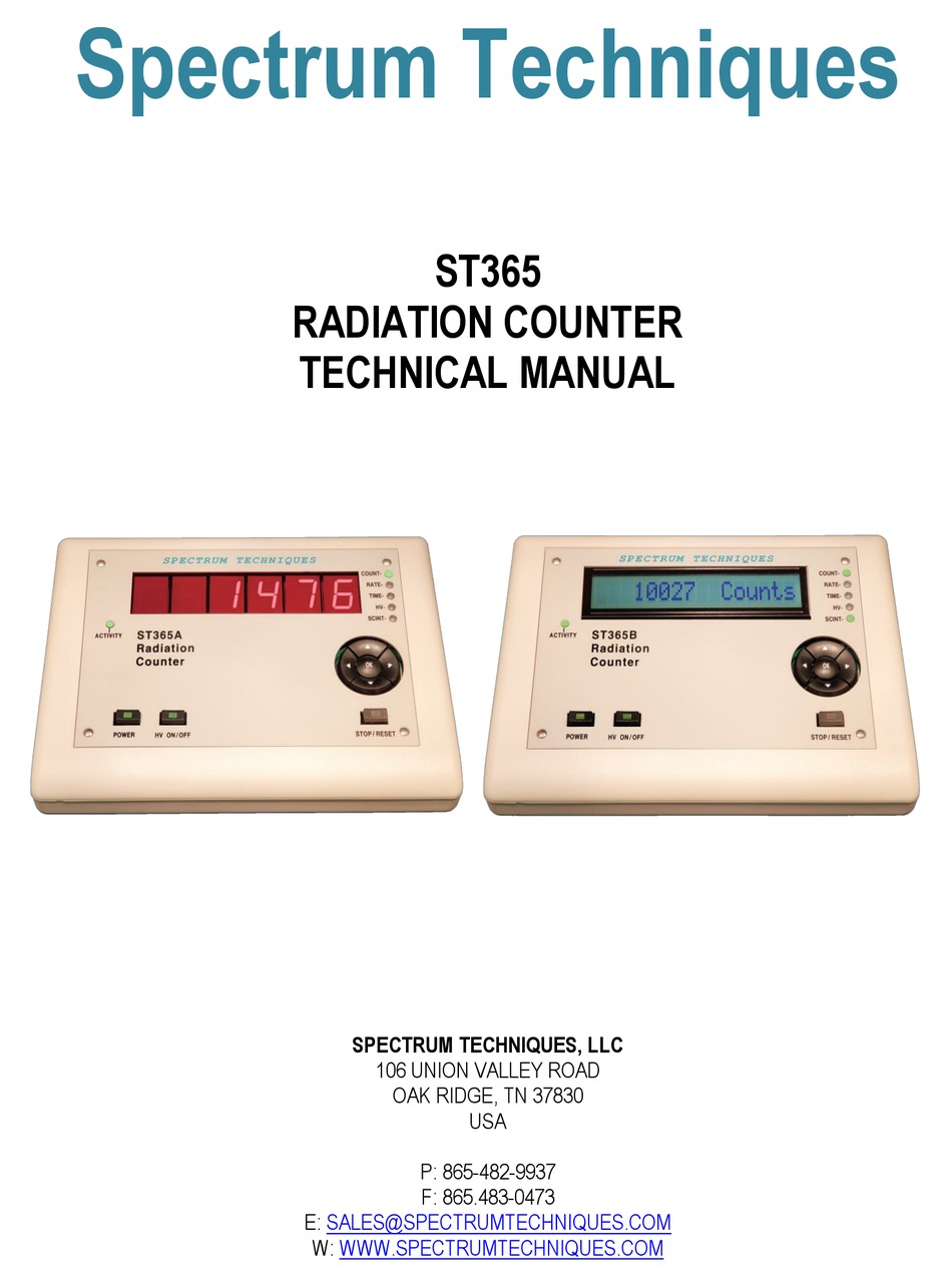 SPECTRUM TECHNIQUES ST365 TECHNICAL MANUAL Pdf Download ManualsLib