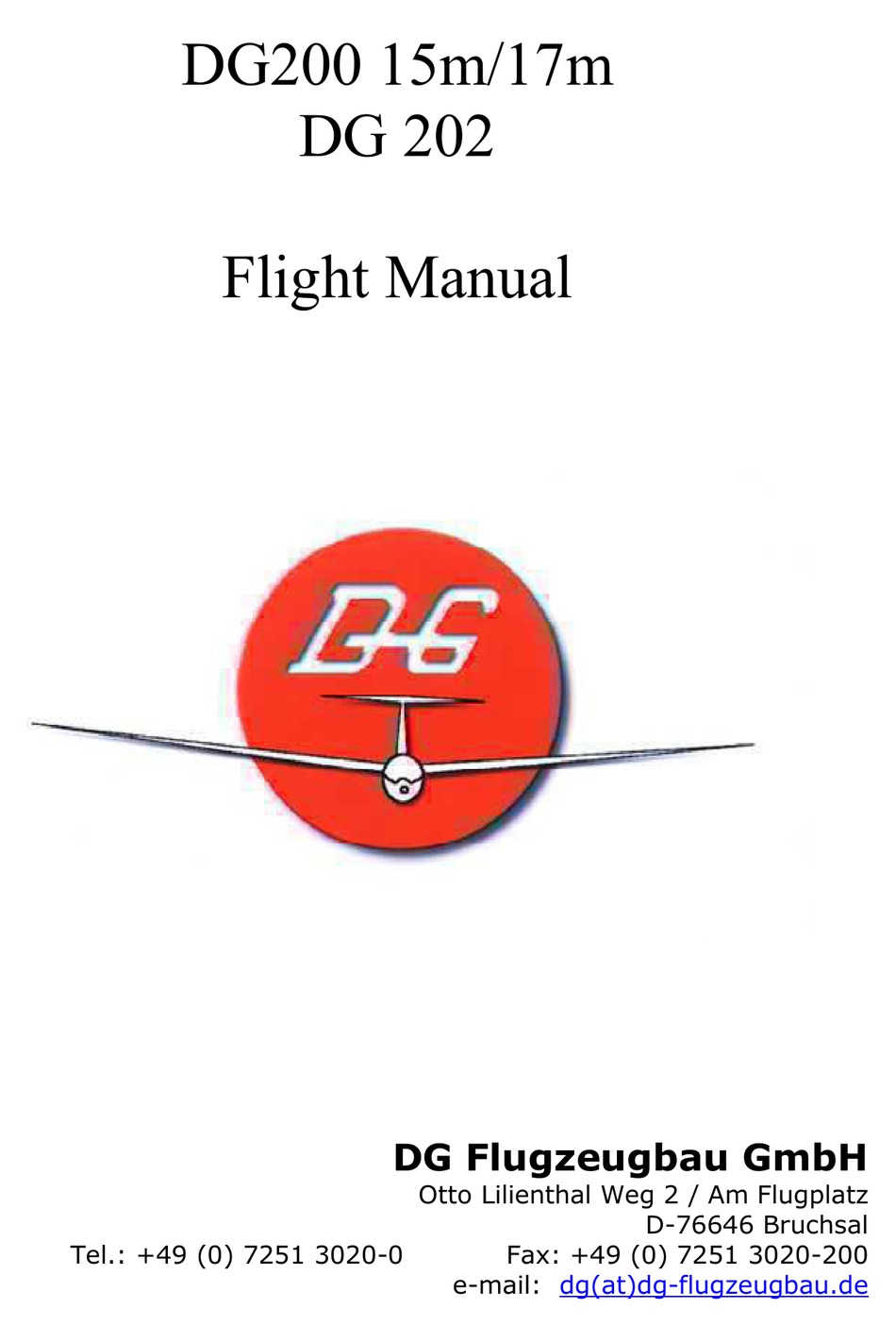 DG FLUGZEUGBAU DG200 FLIGHT MANUAL Pdf Download ManualsLib