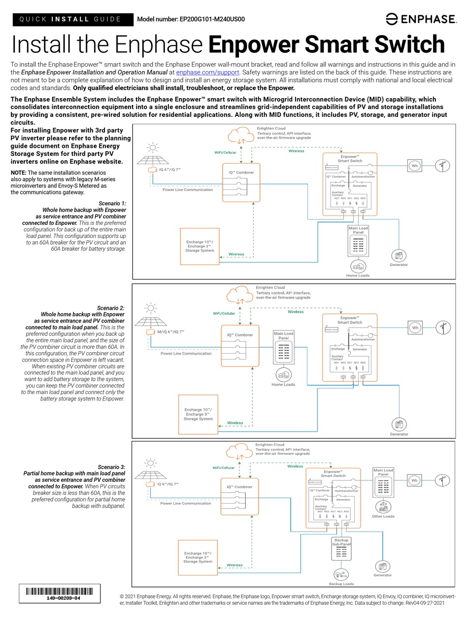 ENPHASE EP200G101 QUICK INSTALL MANUAL Pdf Download ManualsLib