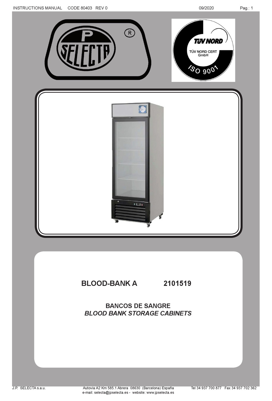 SELECTA BLOODBANK A INSTRUCTION MANUAL Pdf Download ManualsLib