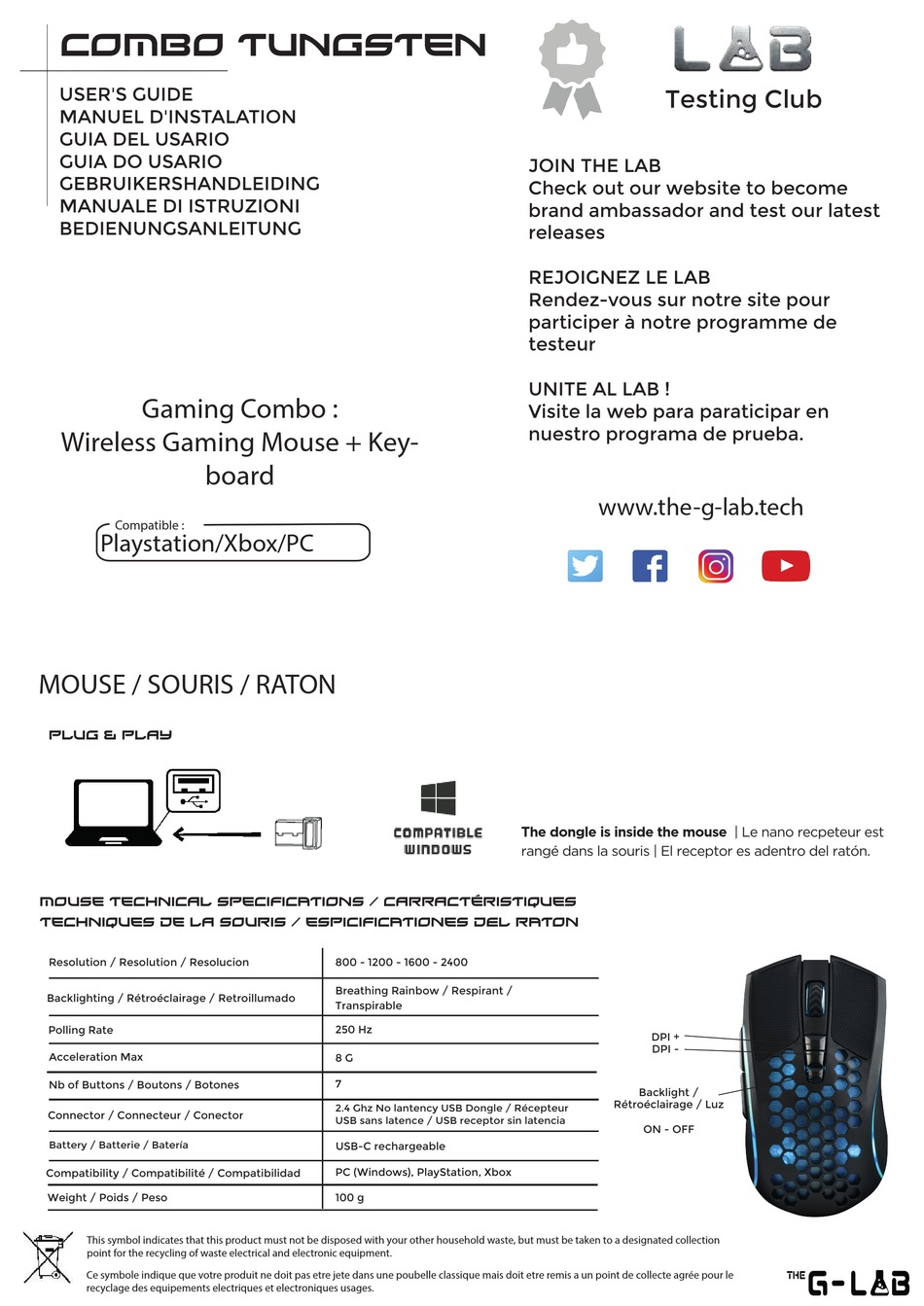 GLAB COMBO TUNGSTEN USER MANUAL Pdf Download ManualsLib