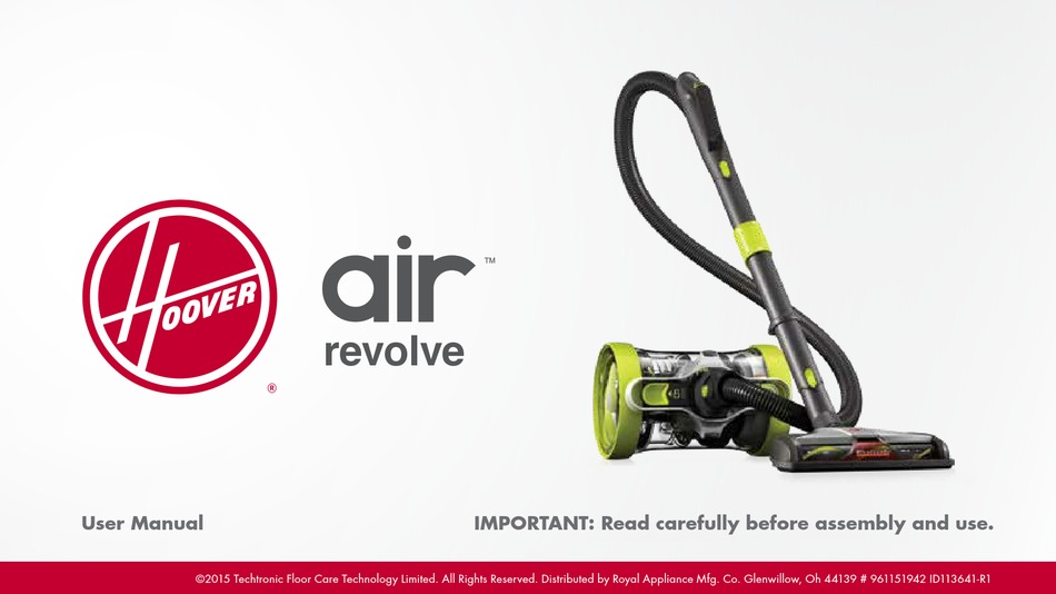 Hoover Air Revolve User Manual 