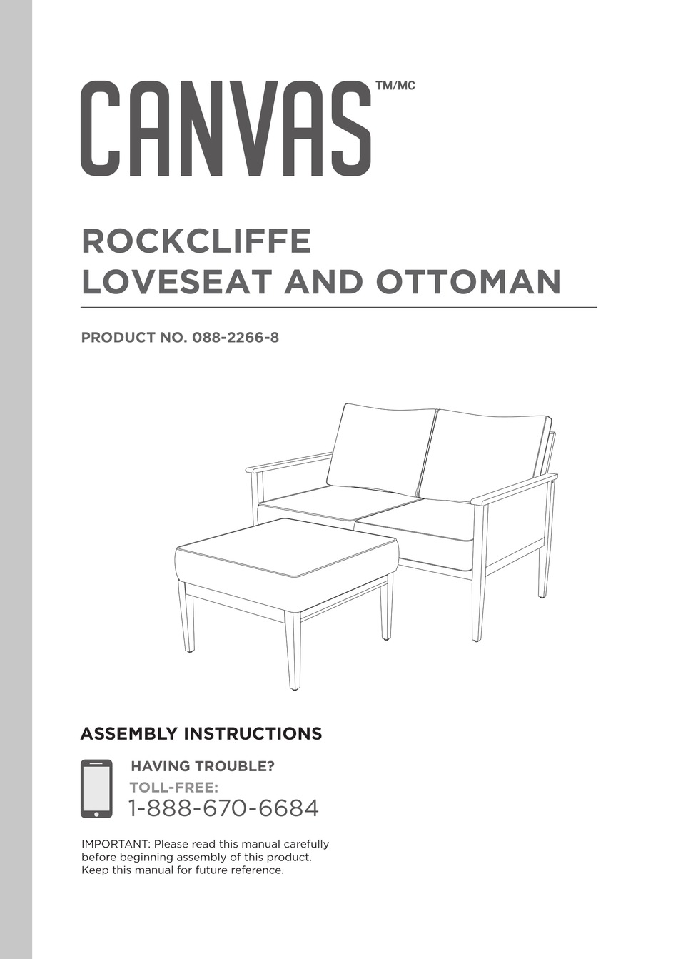 CANVAS ROCKCLIFFE 08822668 ASSEMBLY INSTRUCTIONS MANUAL Pdf Download